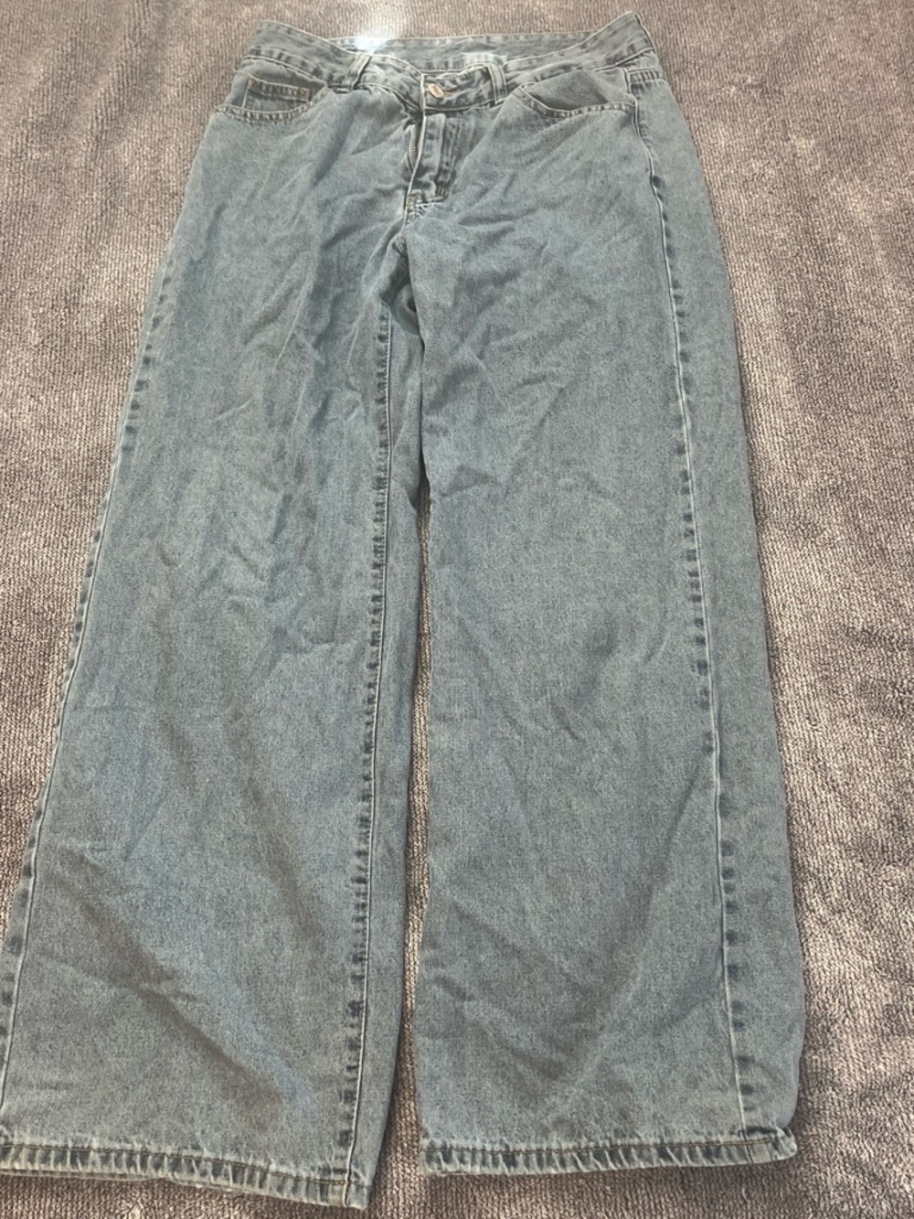 SHEIN Light Blue Wide Leg Flare Jeans